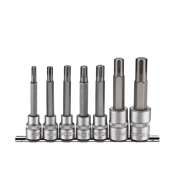 Force 7pc 3/8" & 1/2" Ribe socket bit set