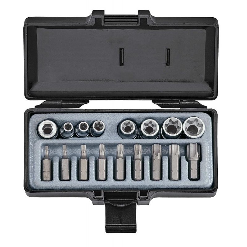 Force Star tamperproof socket & bit set 17pc