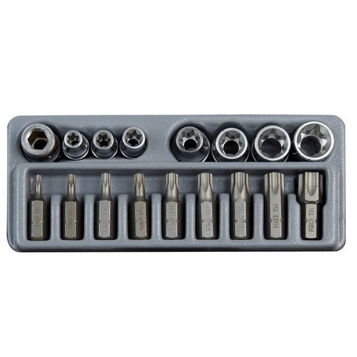 Force Star tamperproof socket & bit set 17pc