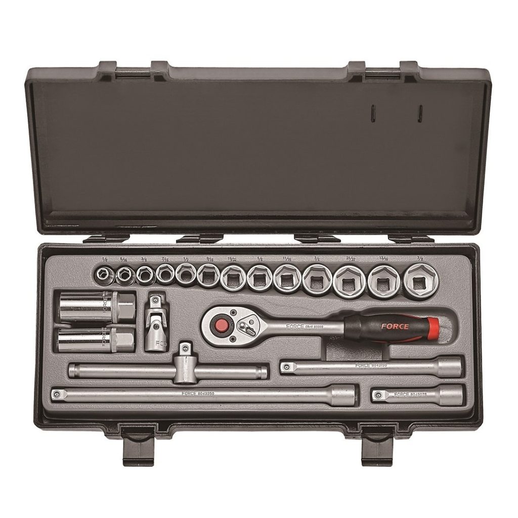 Force 21pc 3/8"DR. 6pt. Flank socket combination set (SAE)