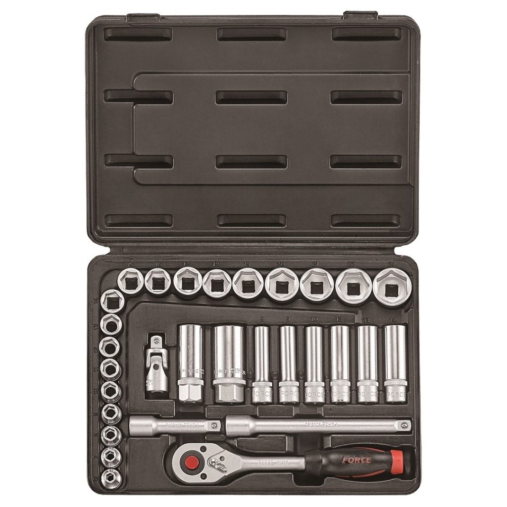 Force 30pc 3/8"DR. 6pt. Flank socket combination set