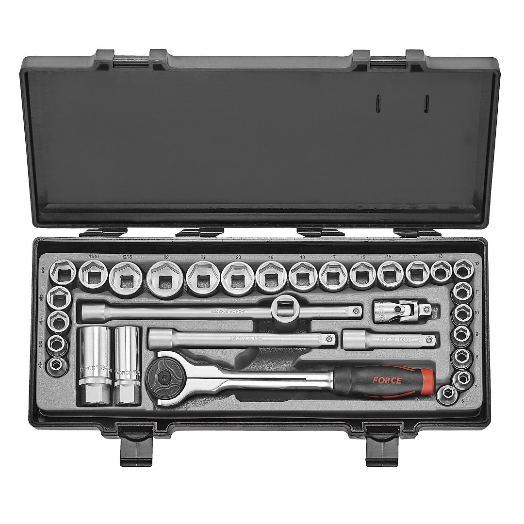 Force 32pc 3/8"DR. 6pt. Flank socket combination set (S&M)