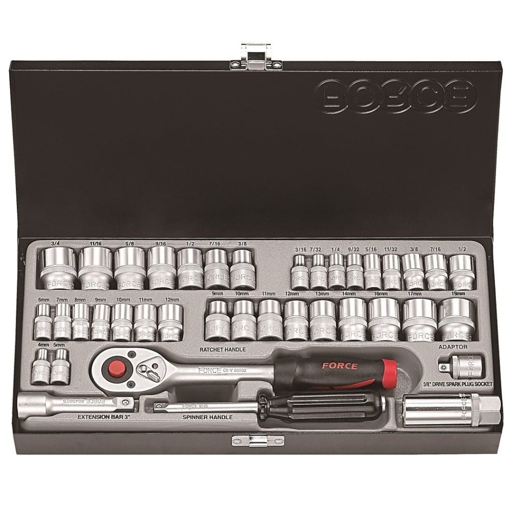 Force 39pc 1/4" & 3/8" Socket combination set (S&M)
