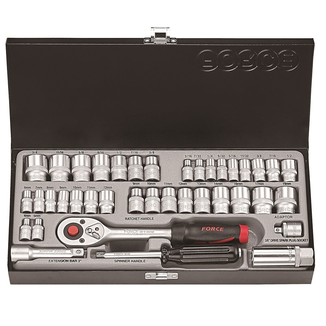Force 39pc 1/4" & 3/8" Socket combination set (S&M)