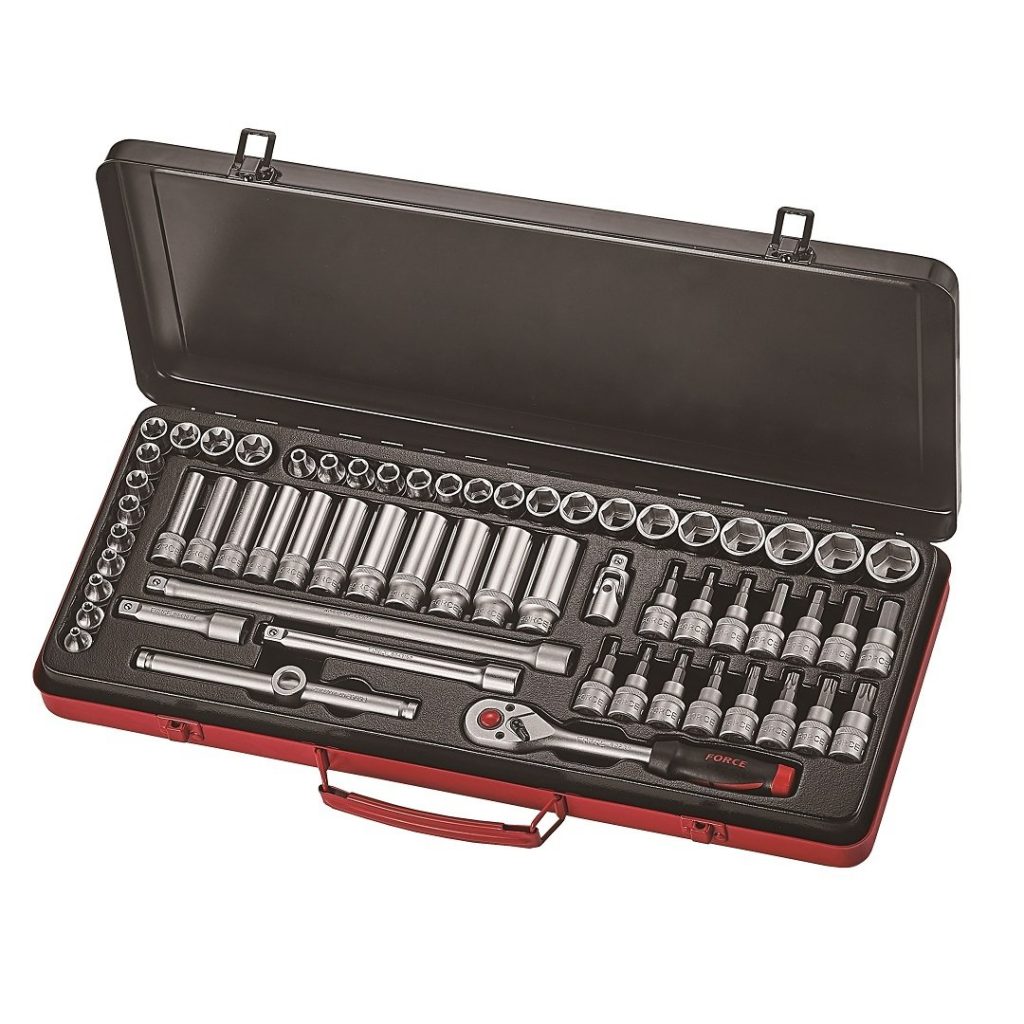 Force 61pc 3/8"DR. 6pt. Flank & star socket combination set