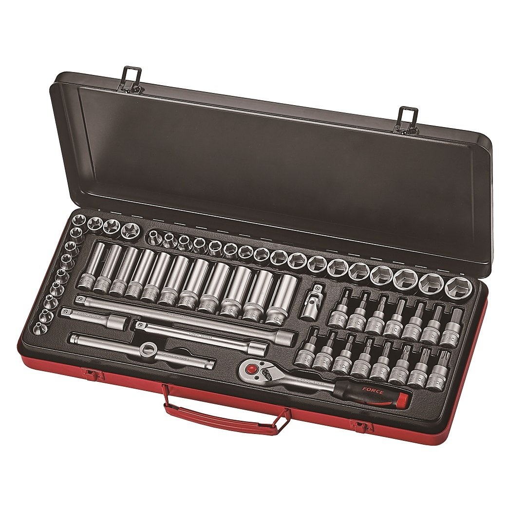 Force 61pc 3/8"DR. 6pt. Flank & star socket combination set