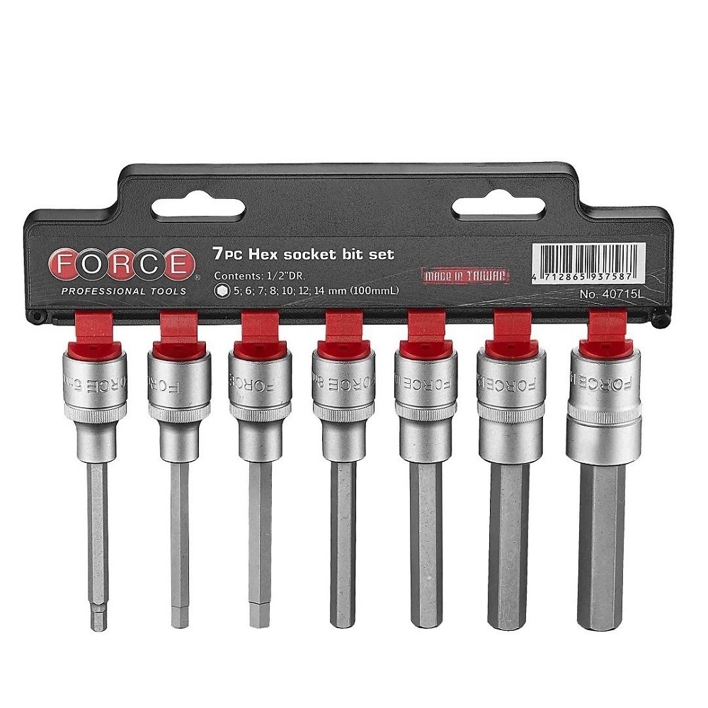 Force 7pc 1/2"DR. Hex socket bit set