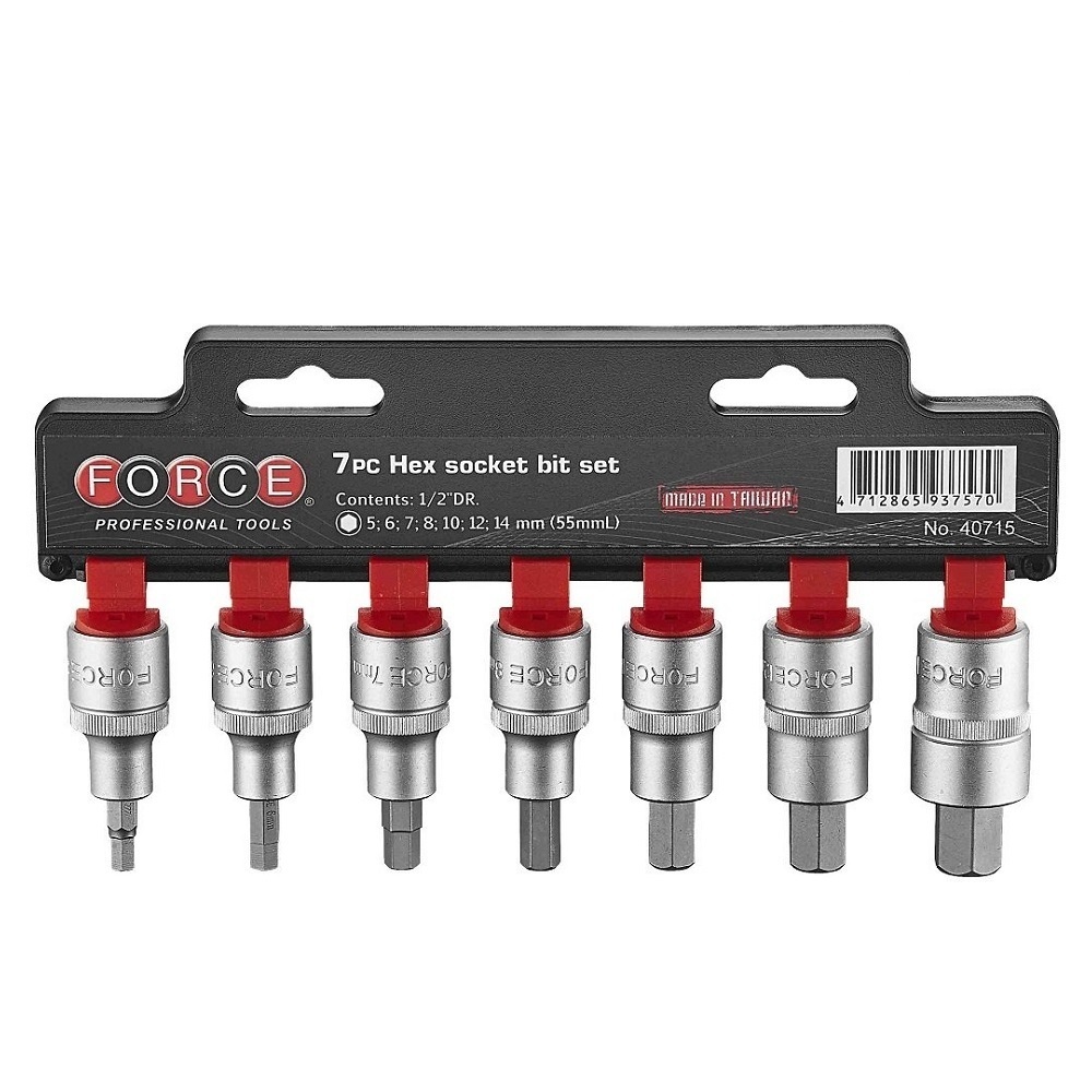 Force 7pc 1/2"DR. Hex socket bit set