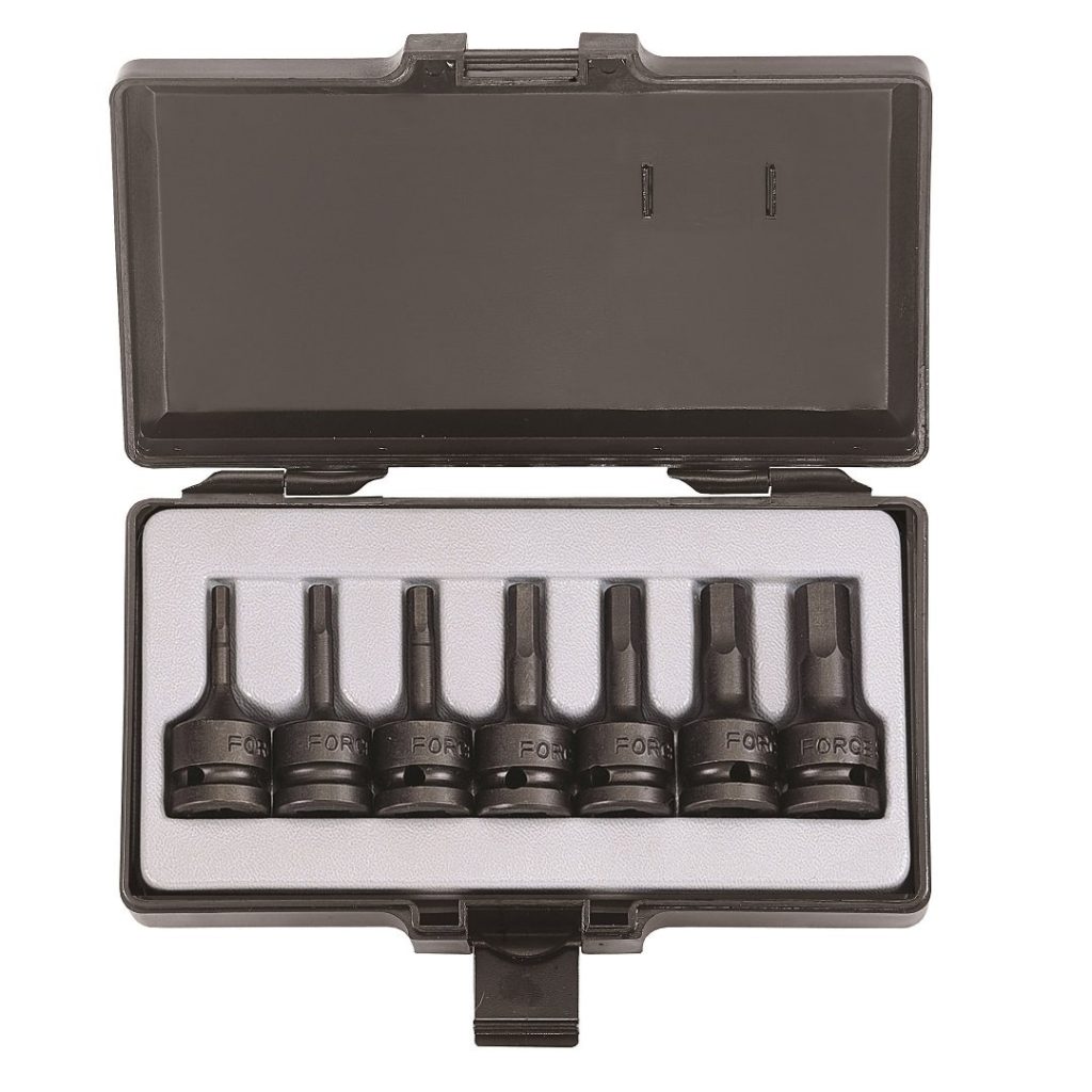 Force 7pc 1/2"DR. Hex impact socket bit set (one-piece)