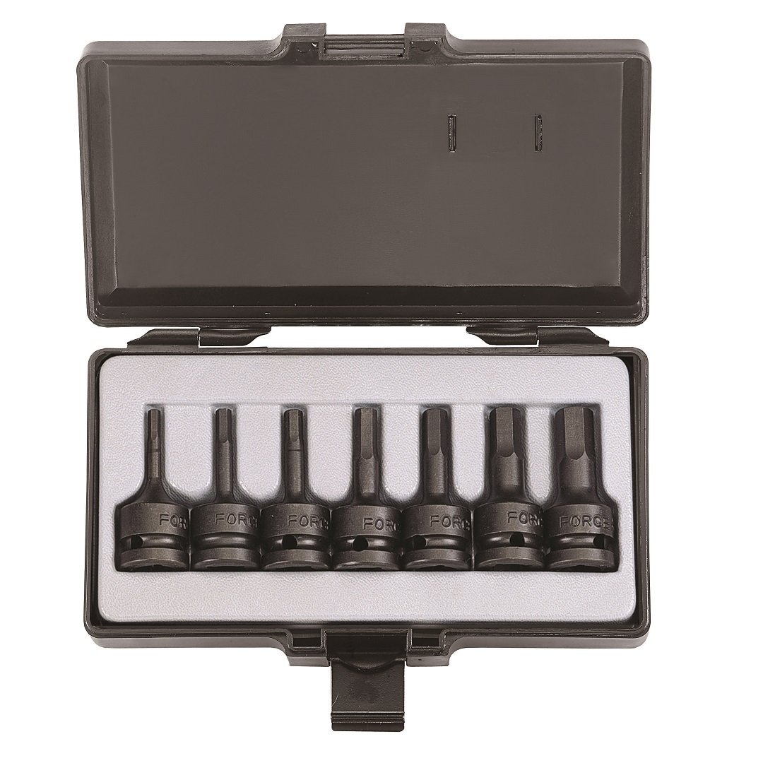 Force 7pc 1/2"DR. Hex impact socket bit set (one-piece)