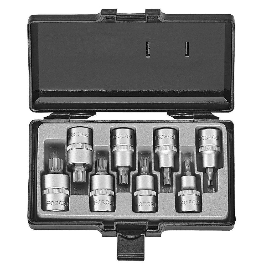 Force 8pc 1/2"DR. Spline socket bit set