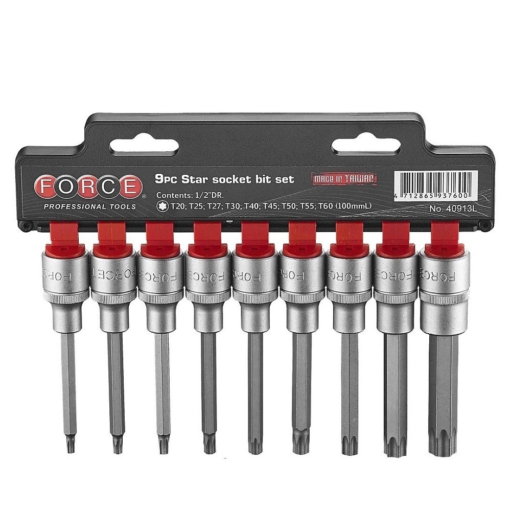 Force 9pc 1/2"DR. Star socket bit set