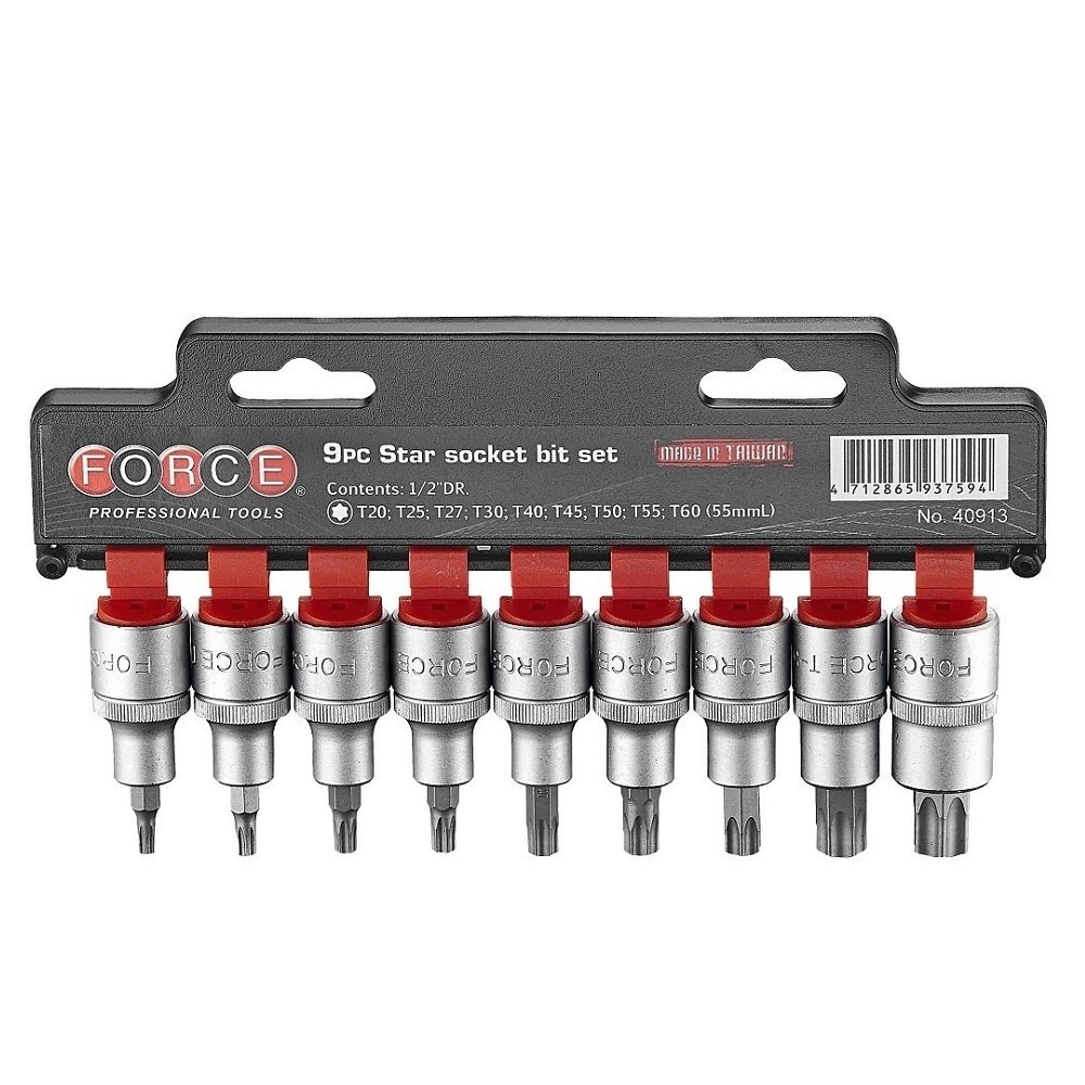 Force 9pc 1/2"DR. Star socket bit set