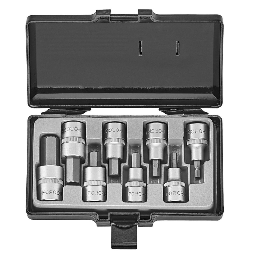 Force 8pc 1/2"DR. Hex socket bit set