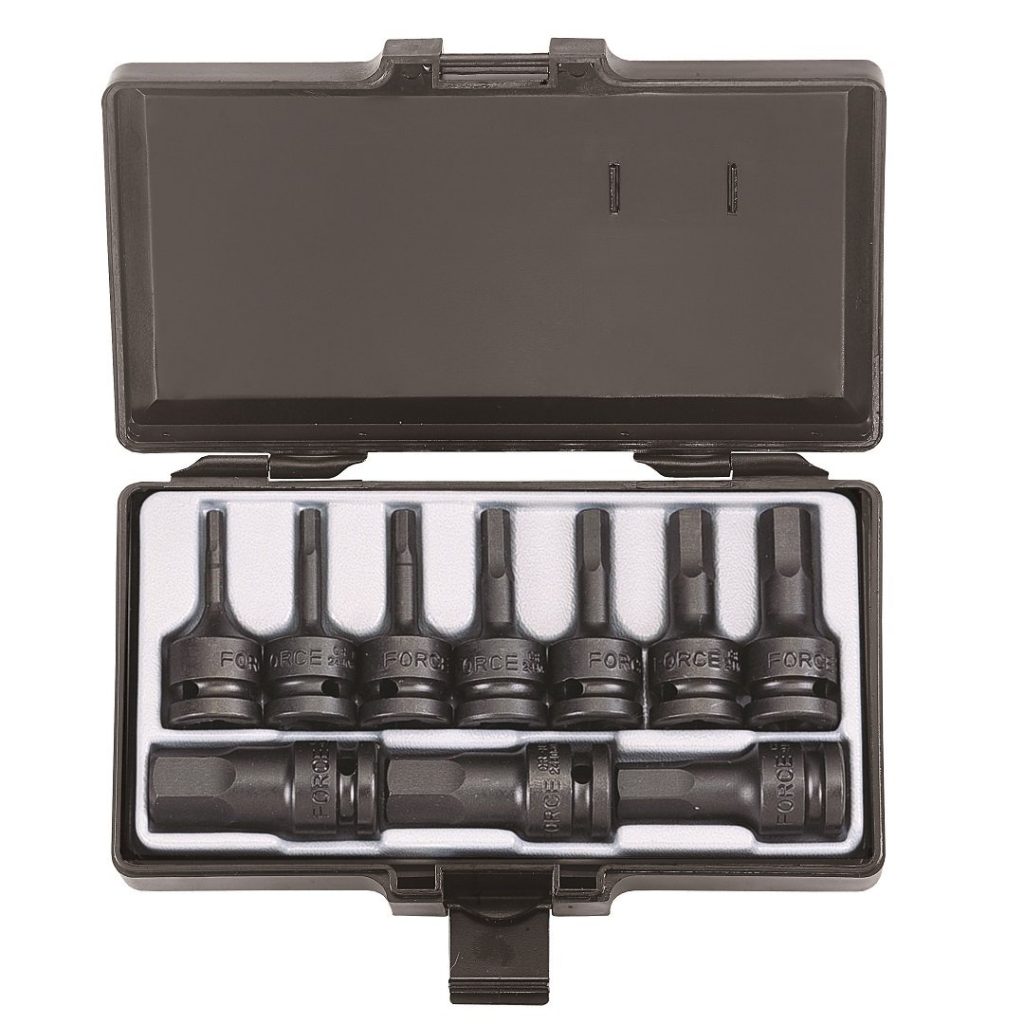Force 10pc 1/2"DR. Hex impact socket bit set (one-piece)