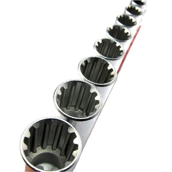 Force 10pc 1/2"DR. Spline deep socket set