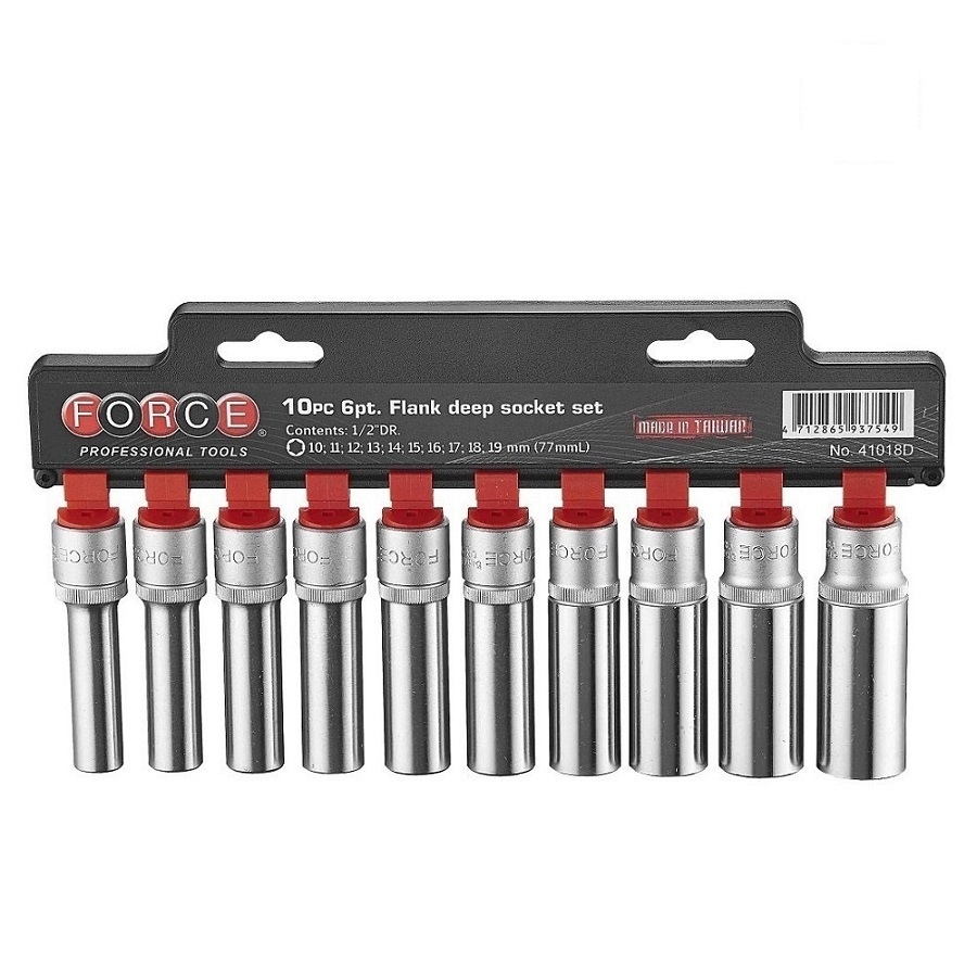 Force 10pc 1/2"DR. Deep socket set