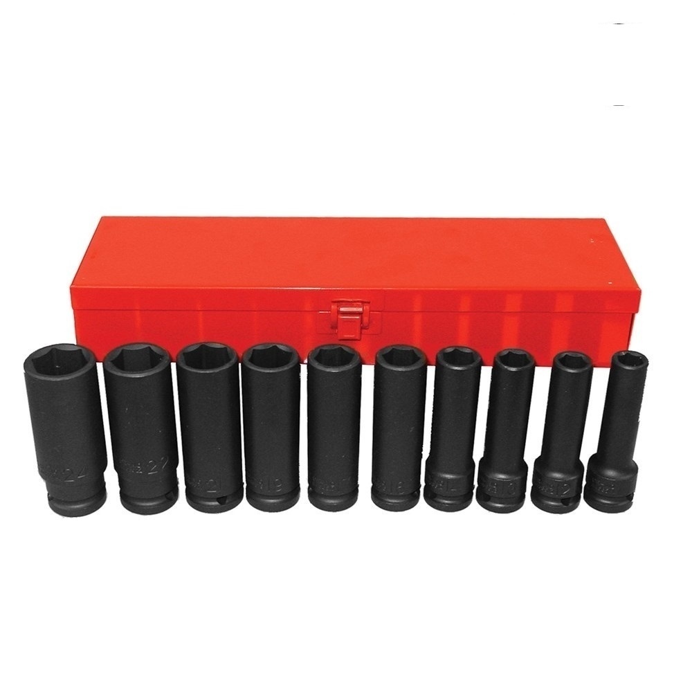 Force 10pc 1/2"DR. Deep impact socket set