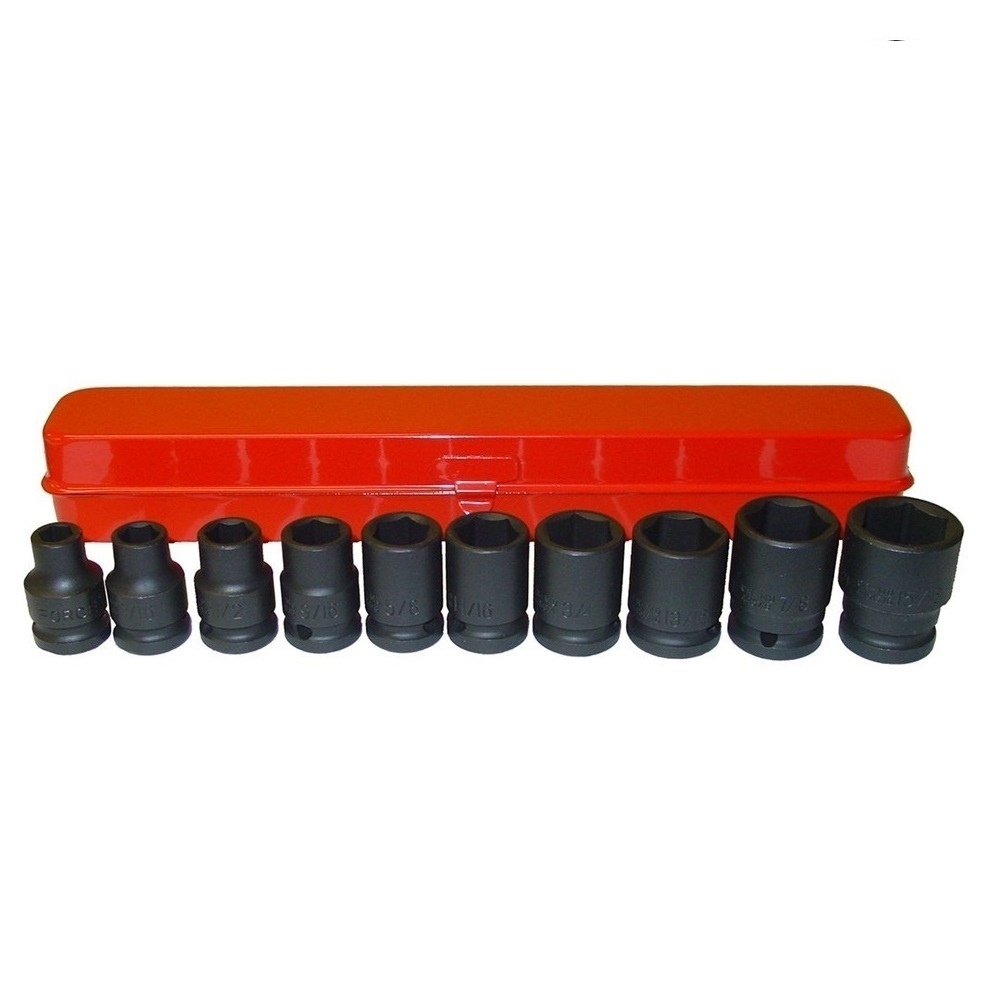 Force 10pc 1/2"DR. 6pt. Flank Impact socket set (SAE)