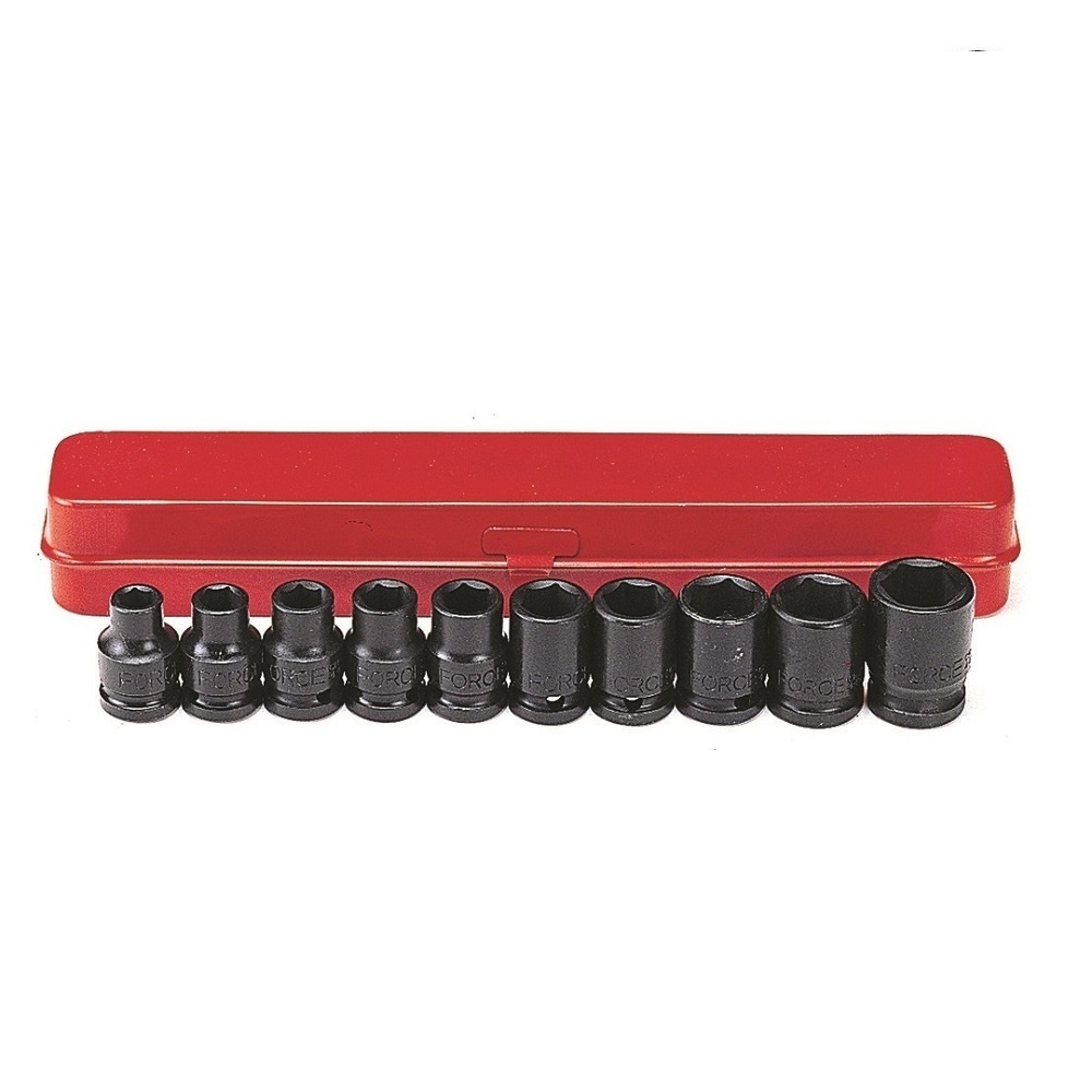 Force 10pc 1/2"DR. 6pt. Flank impact socket set