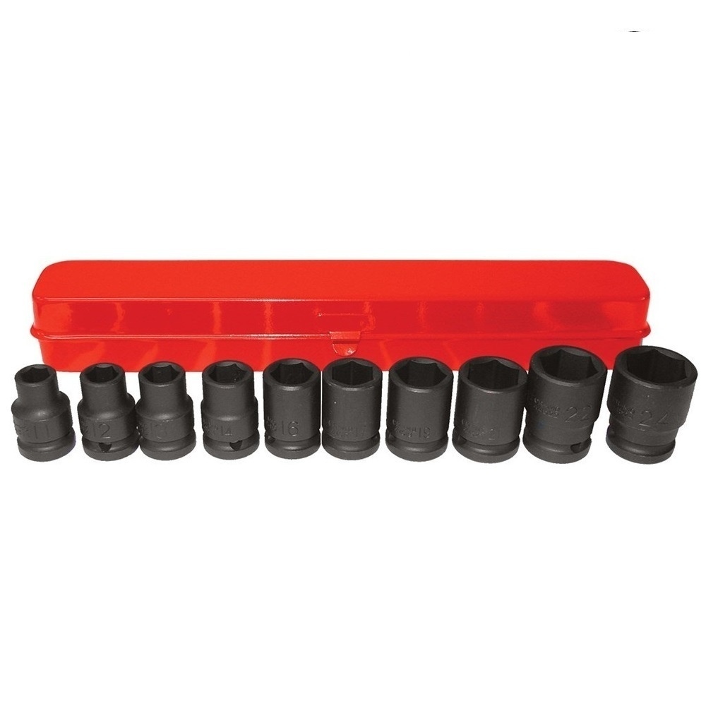 Force 10pc 1/2"DR. 6pt. Flank impact socket set