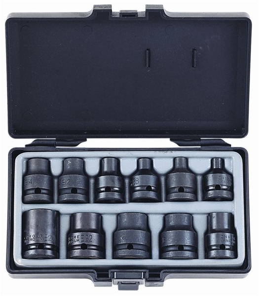 Force 11pc 1/2"DR. Star impact socket set