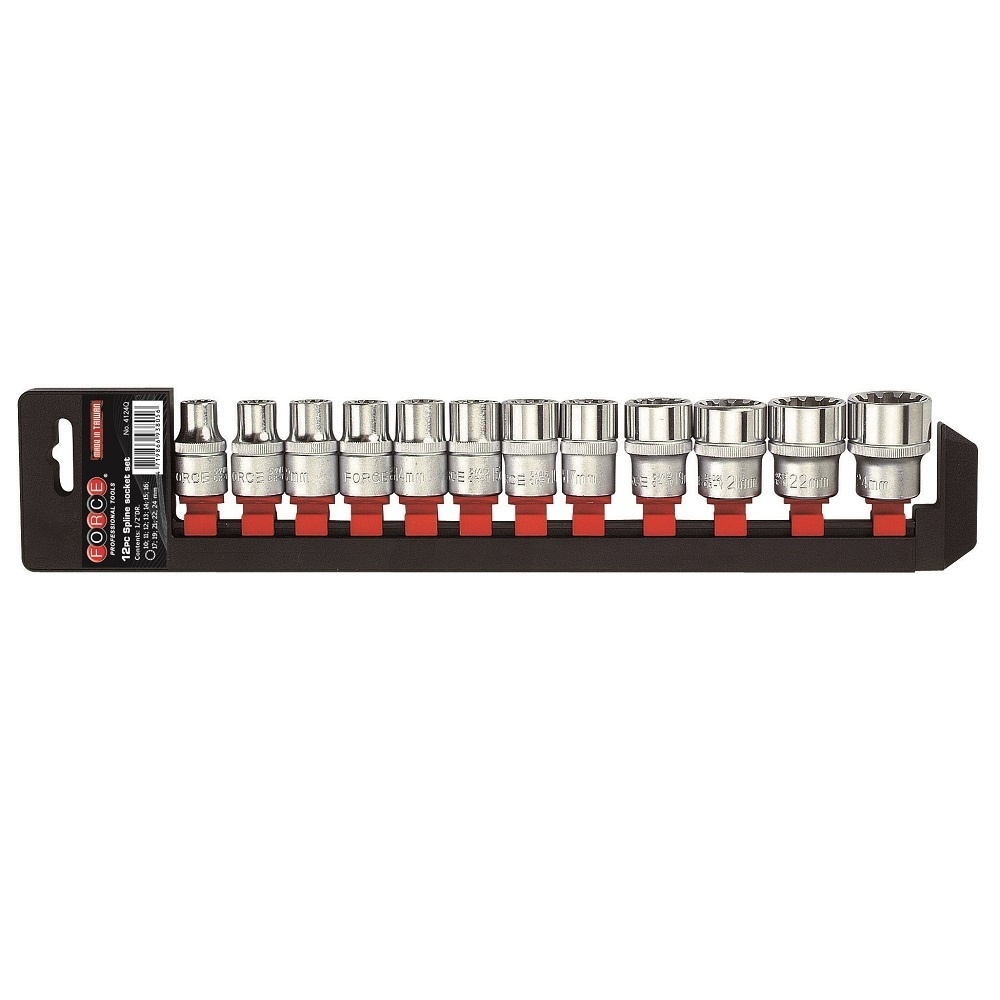 Force 12pc 1/2"DR. Spline socket set