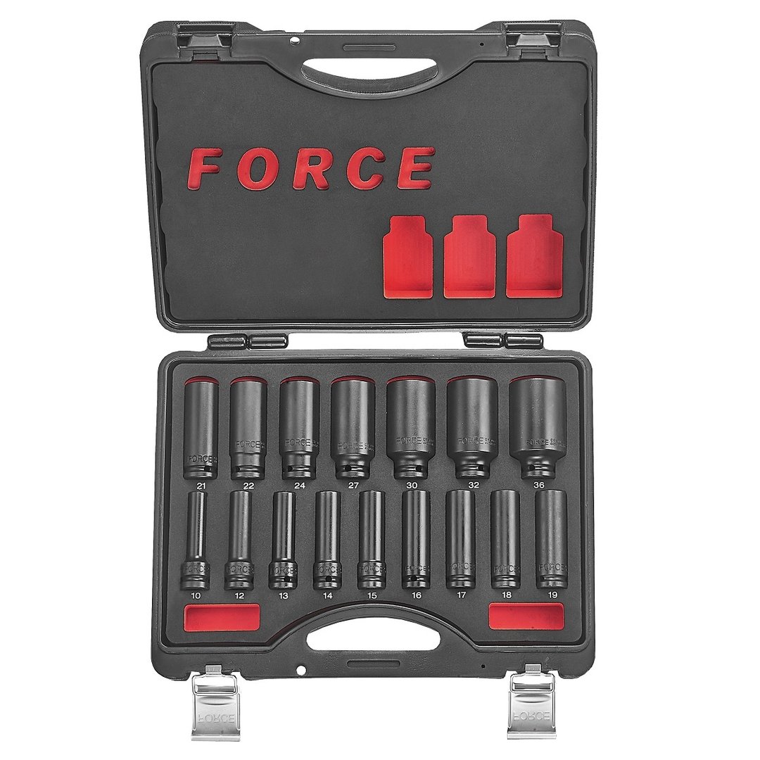 Force 1/2" Flank impact deep socket set 16pc