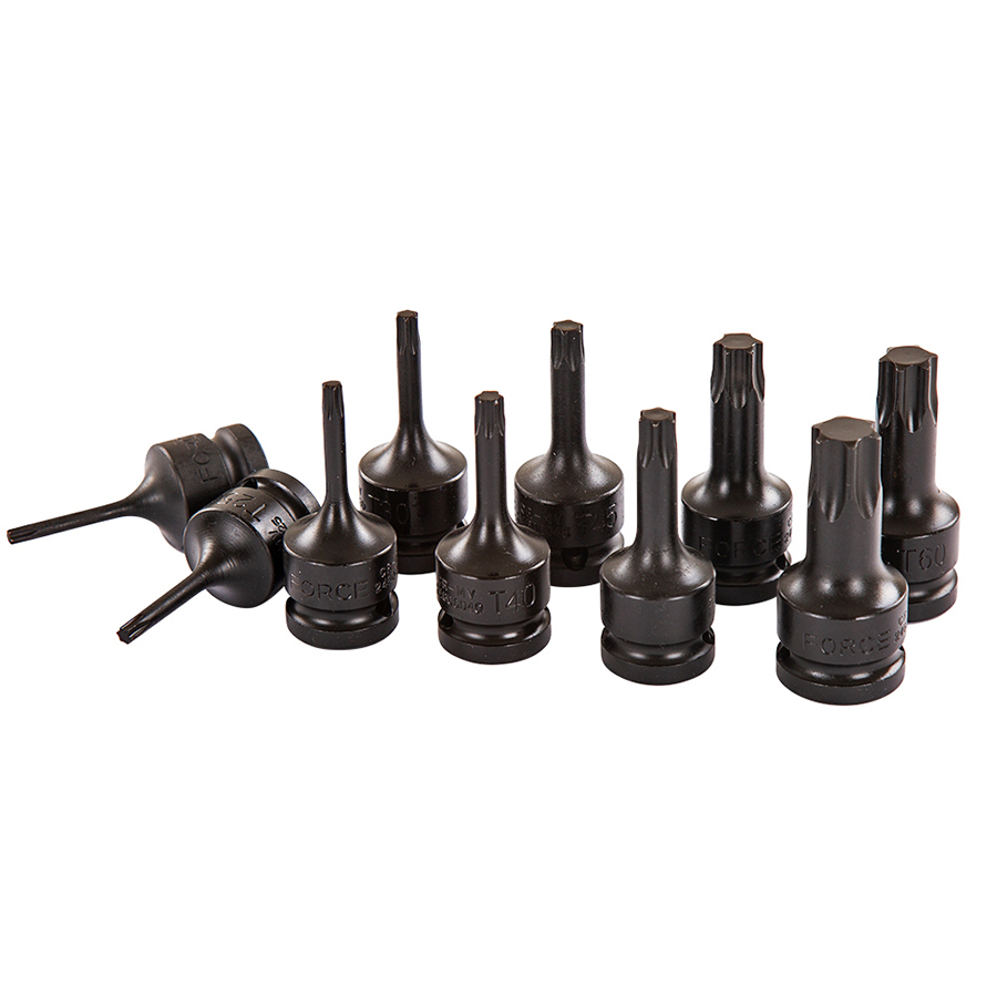 Force 1/2" Hex - Star - Spline impact socket bit set 26pc