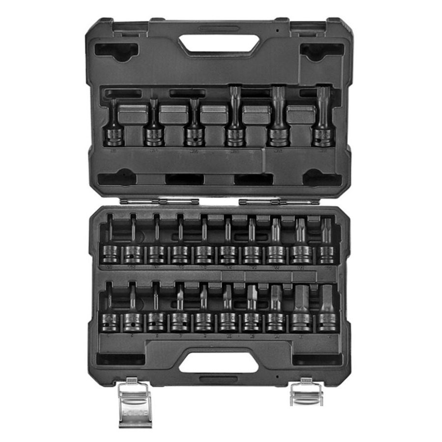 Force 1/2" Hex - Star - Spline impact socket bit set 26pc