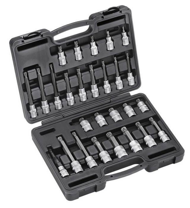 Force 28pc 1/2"DR. Spline socket bit set