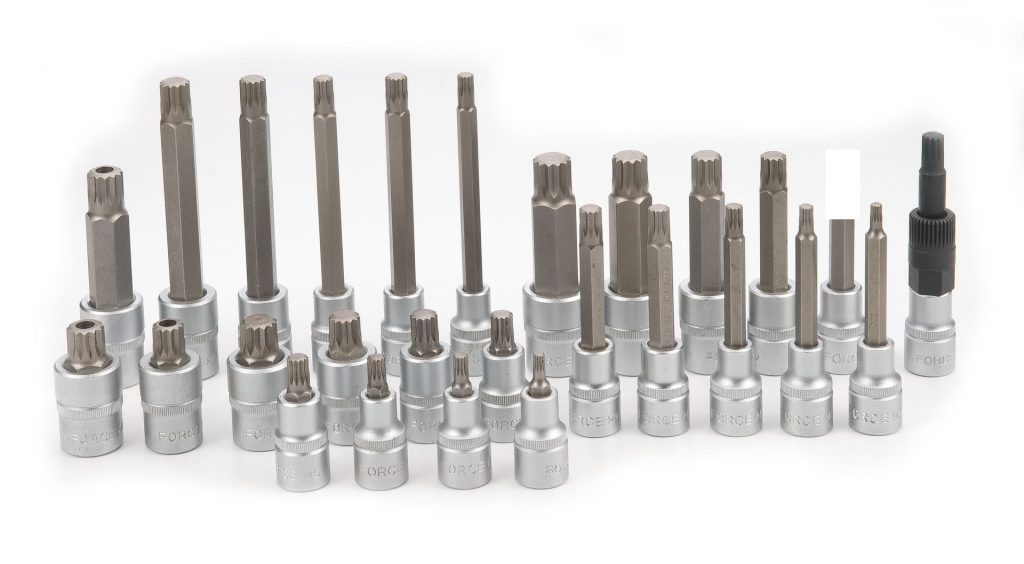 Force 28pc 1/2"DR. Spline socket bit set