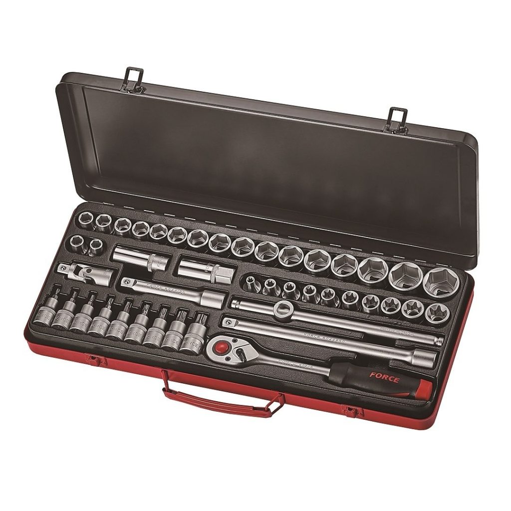 Force 44pc 1/2"DR. 6pt. Flank & star socket combination set