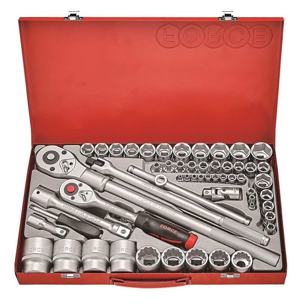 Force 65pc 1/4" & 1/2" & 3/4" Socket combination set (S&M)
