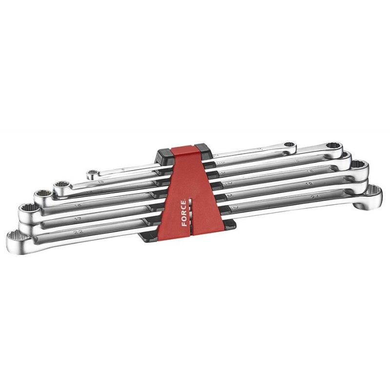 Force 6pc Extra-long flat ring wrench set