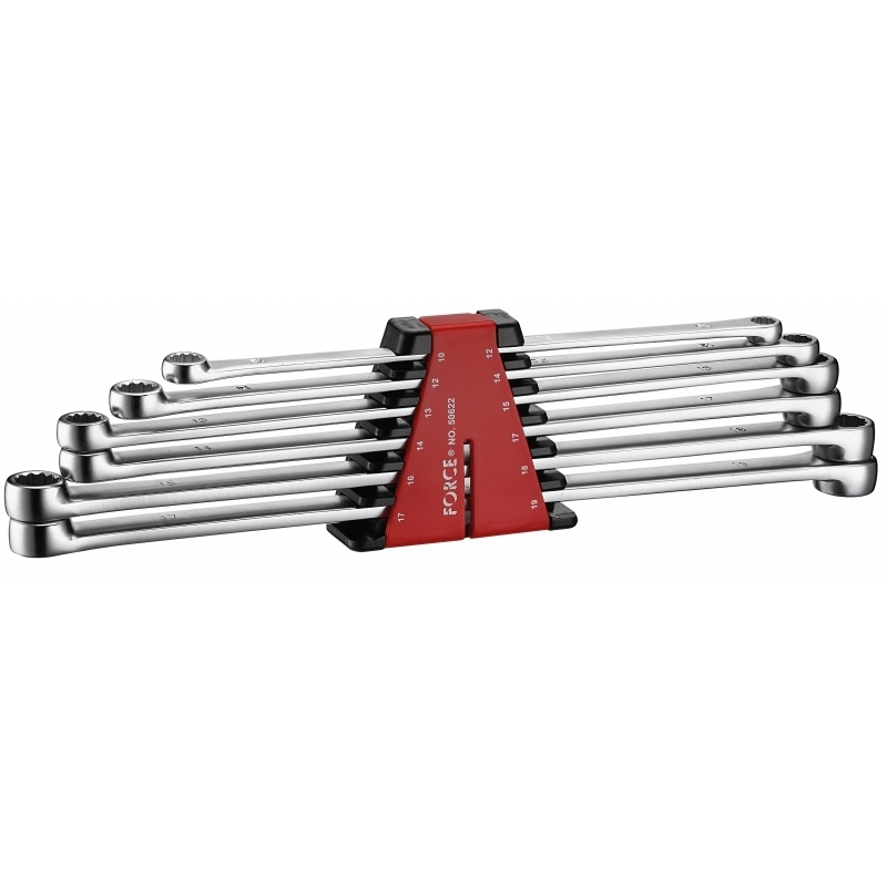 Force 6pc Extra-long flat ring wrench set