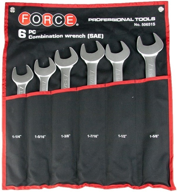 Force 6pc Jumbo combination wrench set (SAE)