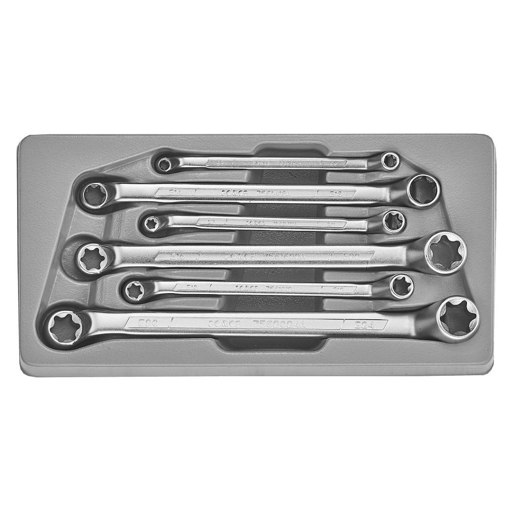 Force 6pc 75º Offset star wrench set