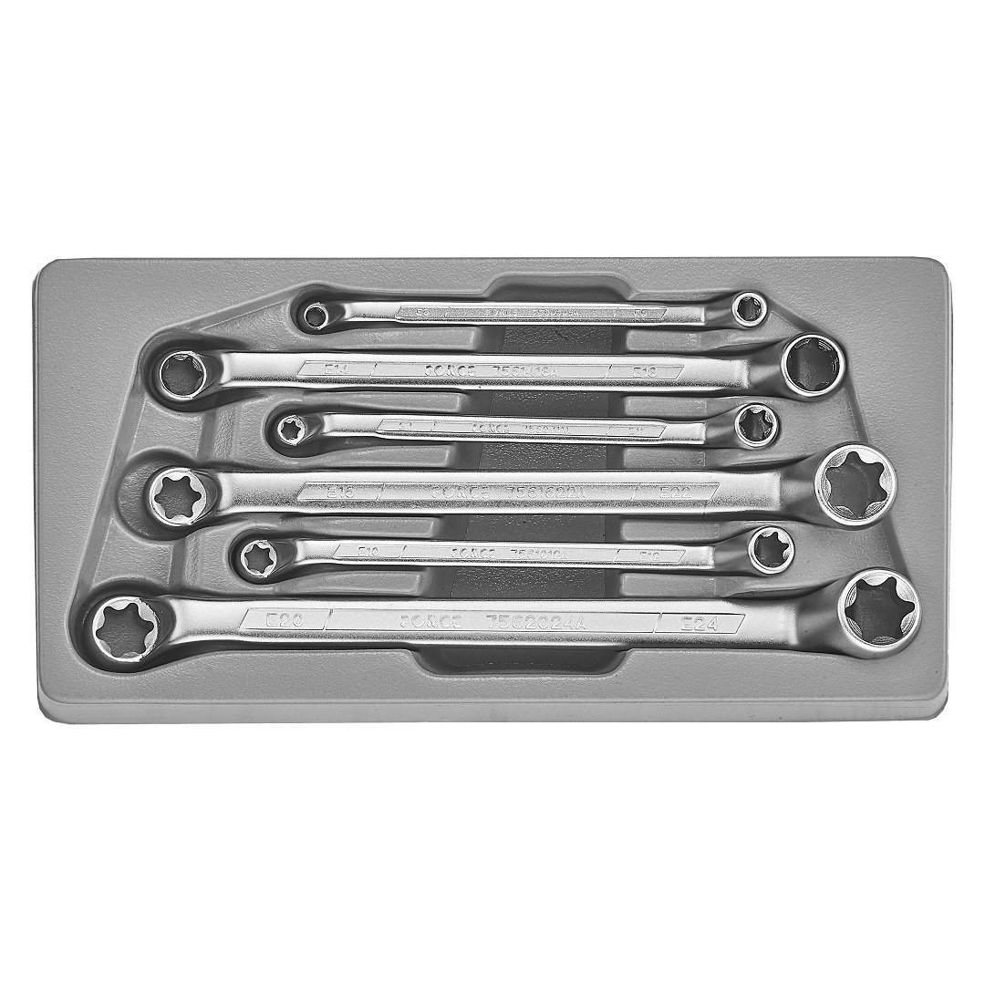 Force 6pc 75º Offset star wrench set