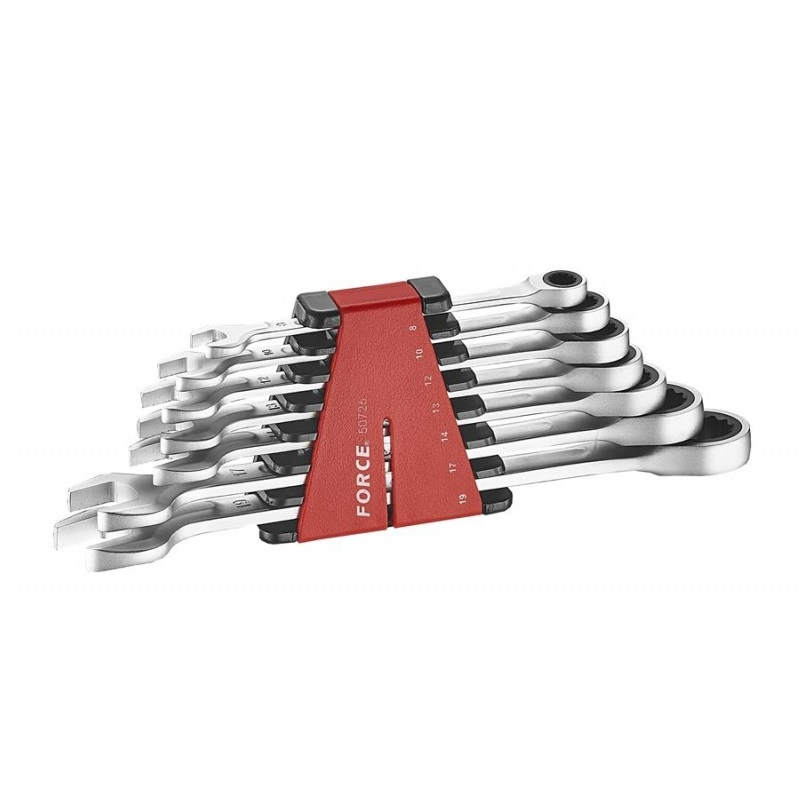 Force 7pc Flat ratchet wrench set
