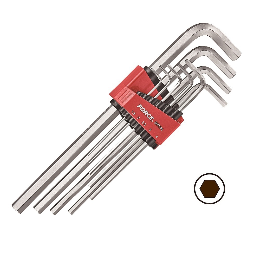 Force 9pc Extra long hex key set (SAE)