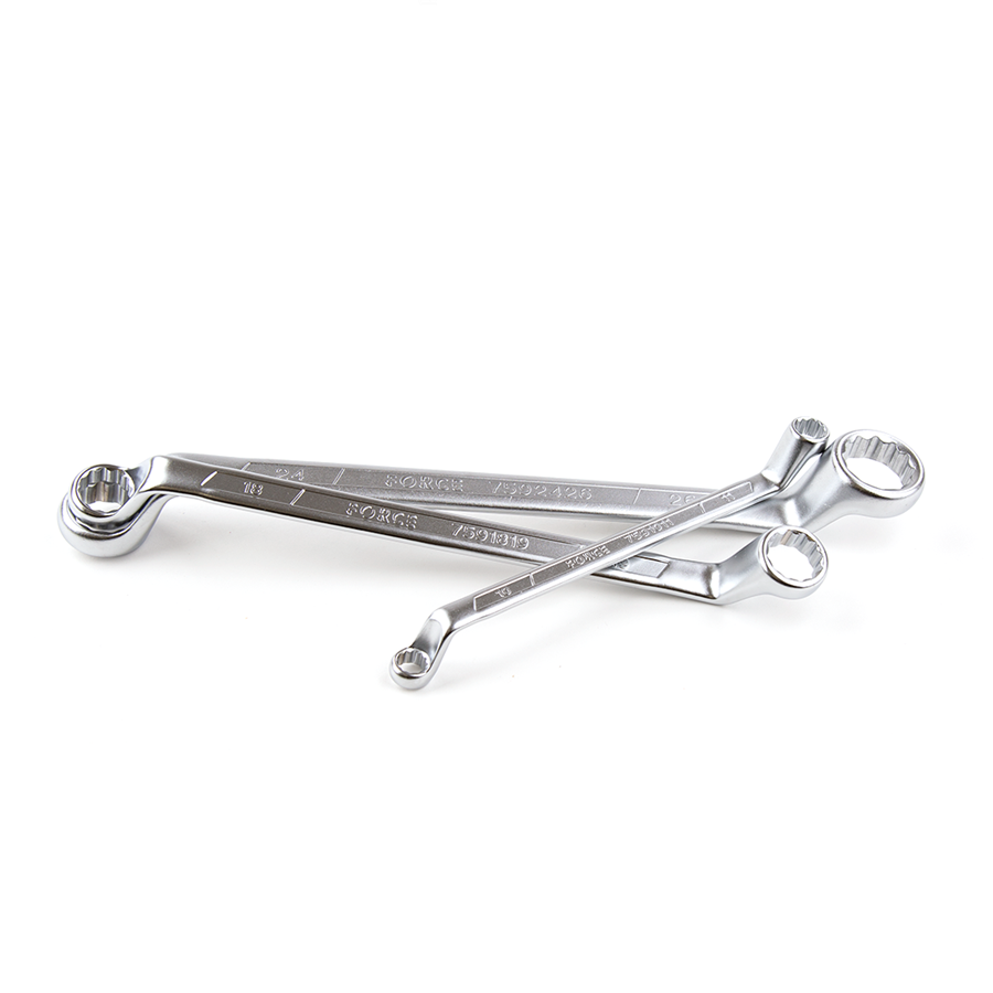Force 12pc 75º Offset ring wrench set