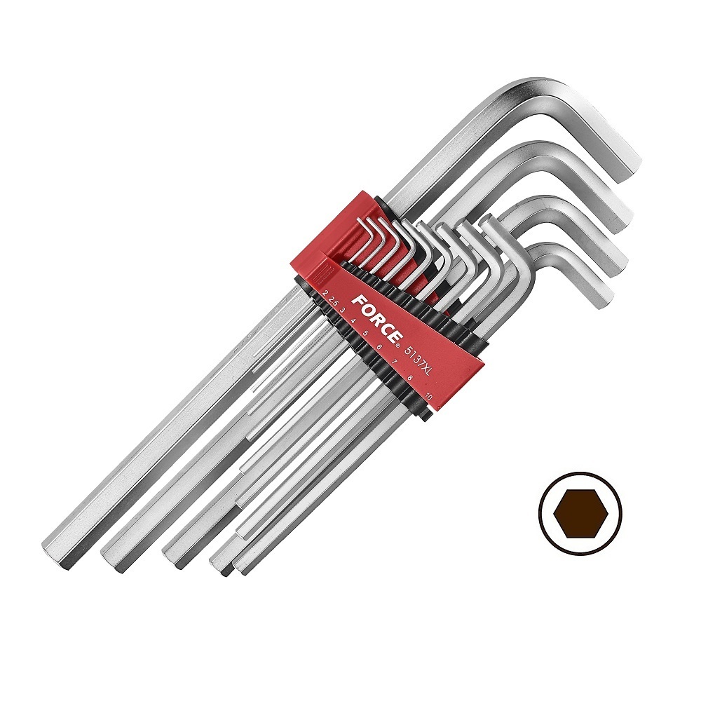 Force 13pc Extra long hex key set