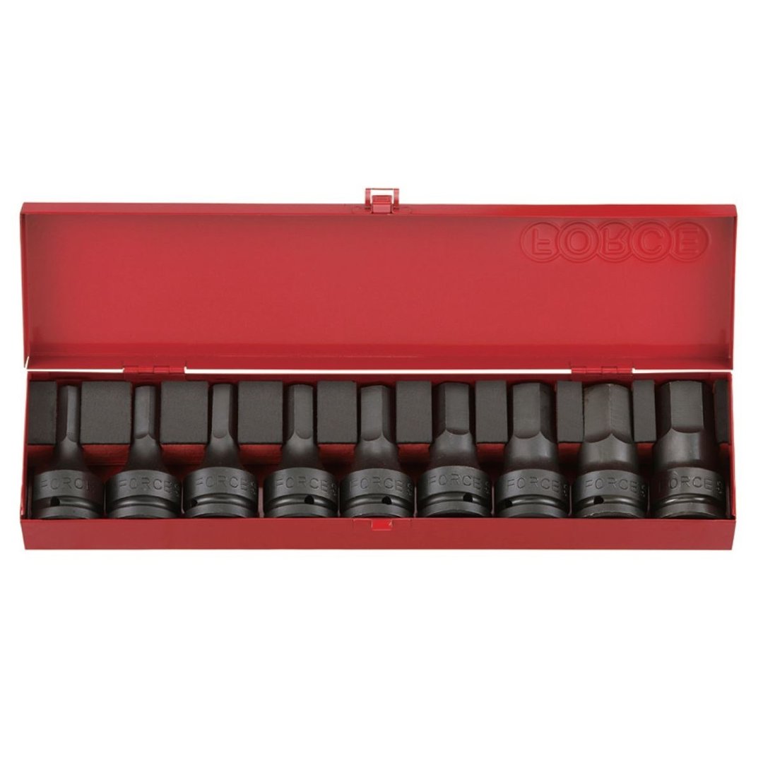 Force 9pc 3/4"DR. Hex impact socket bit set (one-piece)