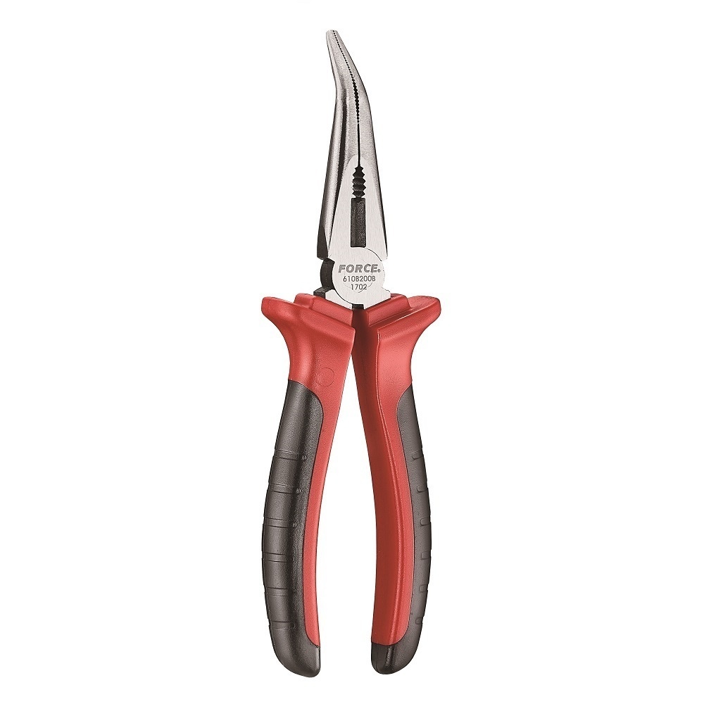 Force 610B200B Bent long nose pliers 8"