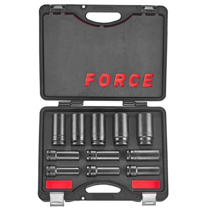 Force 11pc 3/4"DR. 6pt. Flank deep impact socket set