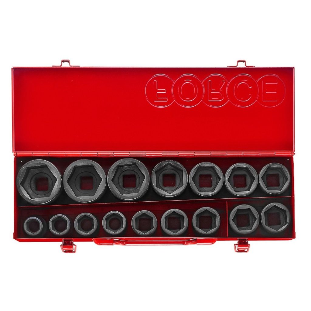 Force 16pc 3/4"DR. 6pt. Flank impact socket set (SAE)
