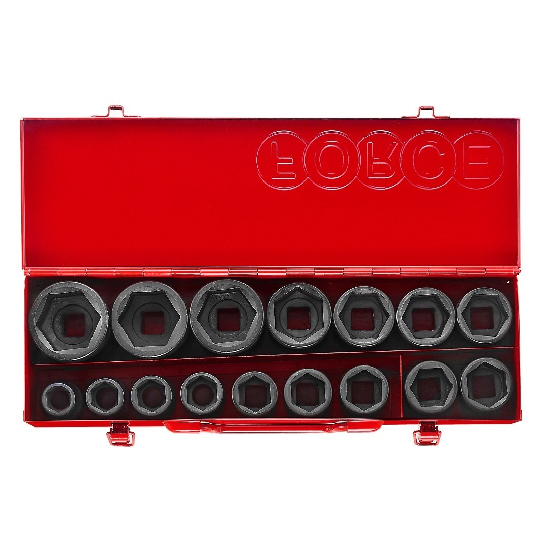 Force 16pc 3/4"DR. 6pt. Flank impact socket set (SAE)