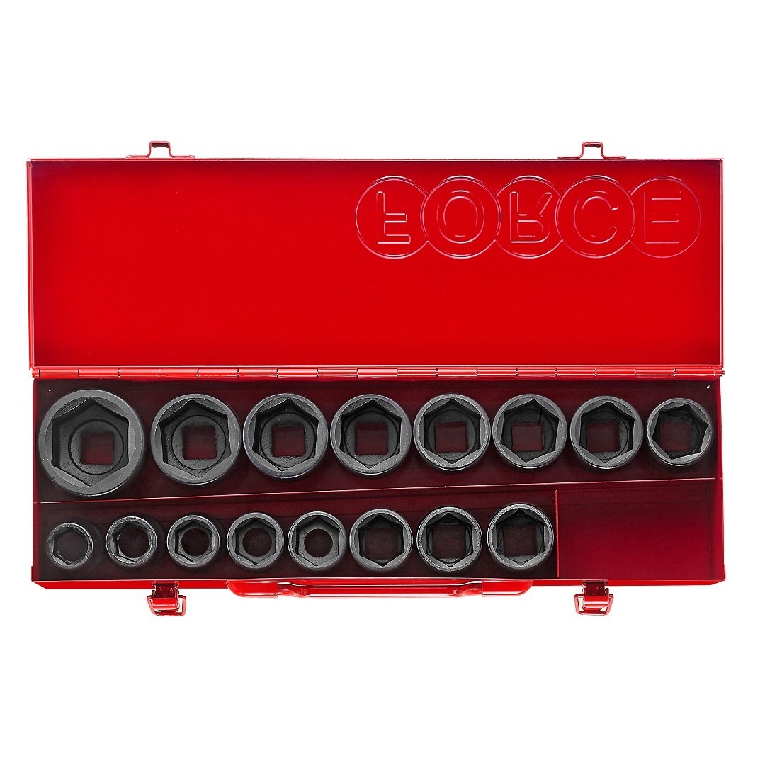 Force 16pc 3/4"DR. 6pt. Flank impact socket set