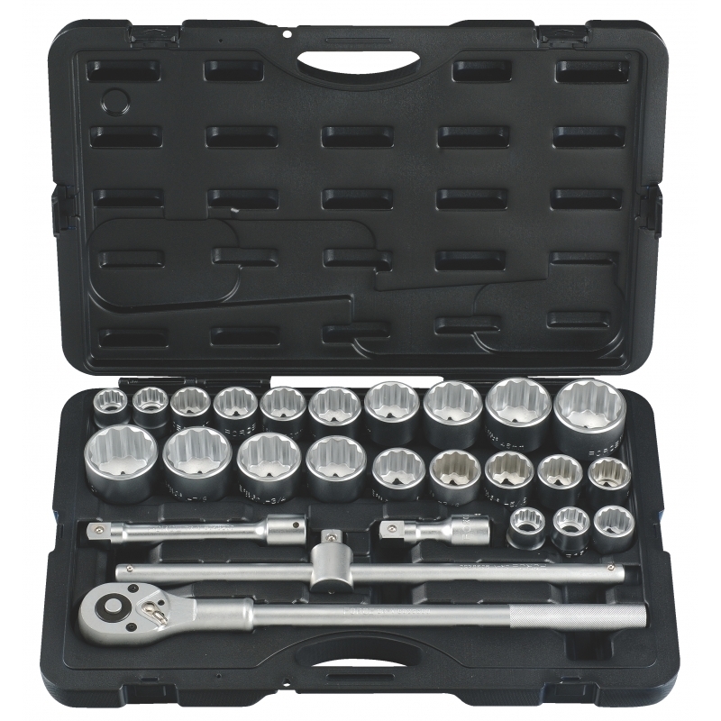Force 26pc 3/4"DR. 12pt. Flank socket combination set (S&M)